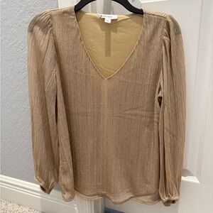 Nine West Women's Shimmering Gold Blouse